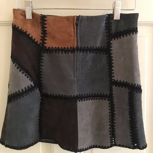 Zara Suede Patchwork Mini Skirt